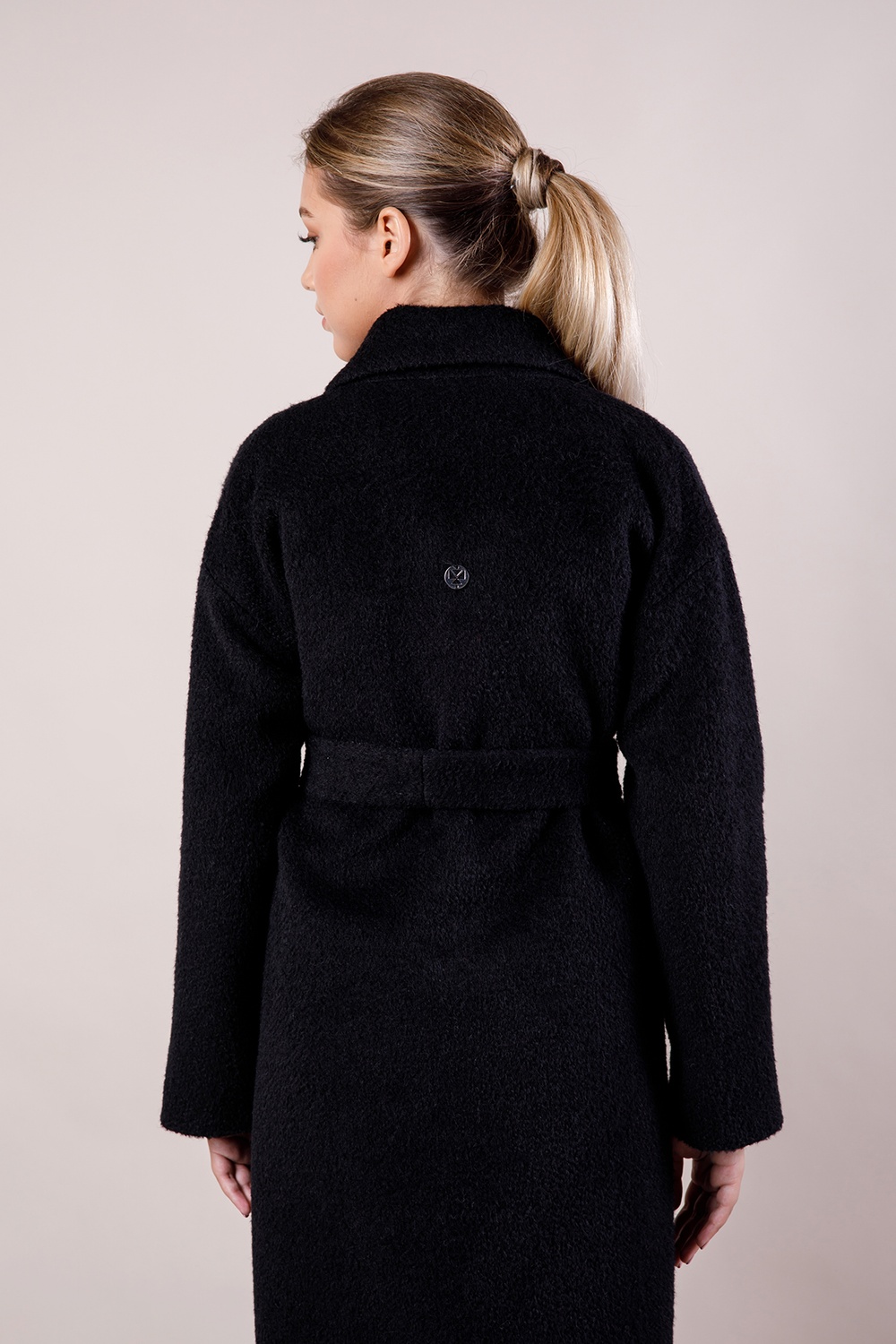 *Пальто из шерсти стриженное цвет чёрный 024_black_boucle фото