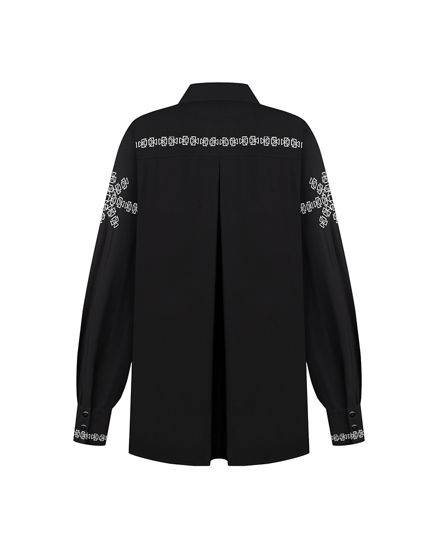 Embroidered shirt LOVE black with white embroidery