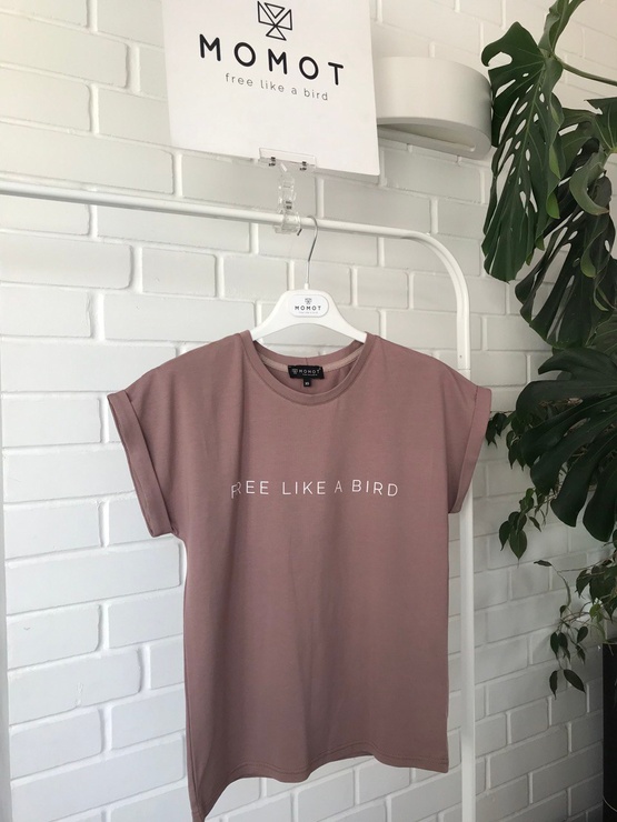 T-shirt free like a bird, Cappuccino, XS
