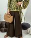 Palazzo trousers with cant, Khaki color