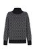 Merino wool knitted sweater black and white MOMOT logo