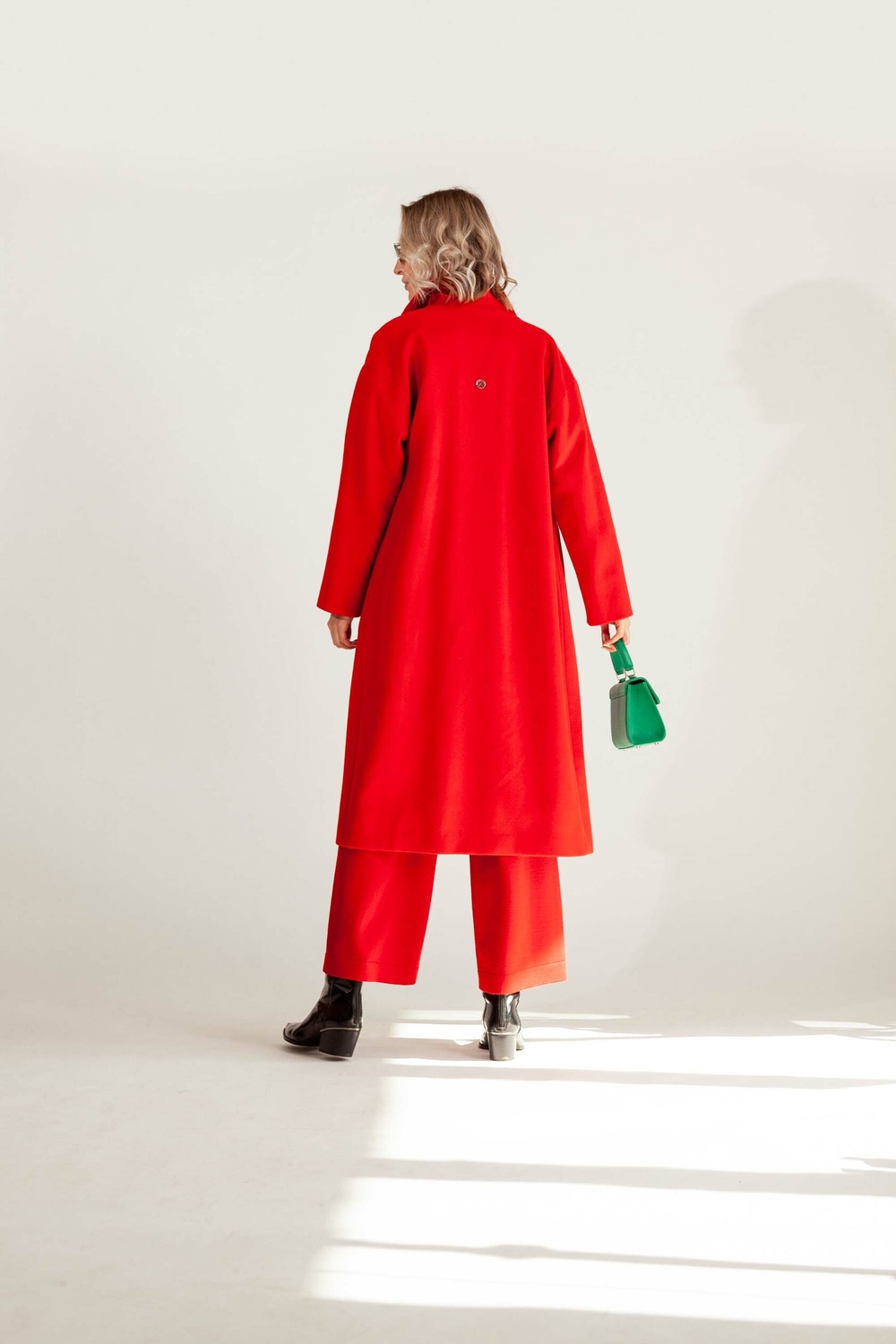Пальто из плотной шерсти красное 093_red фото
