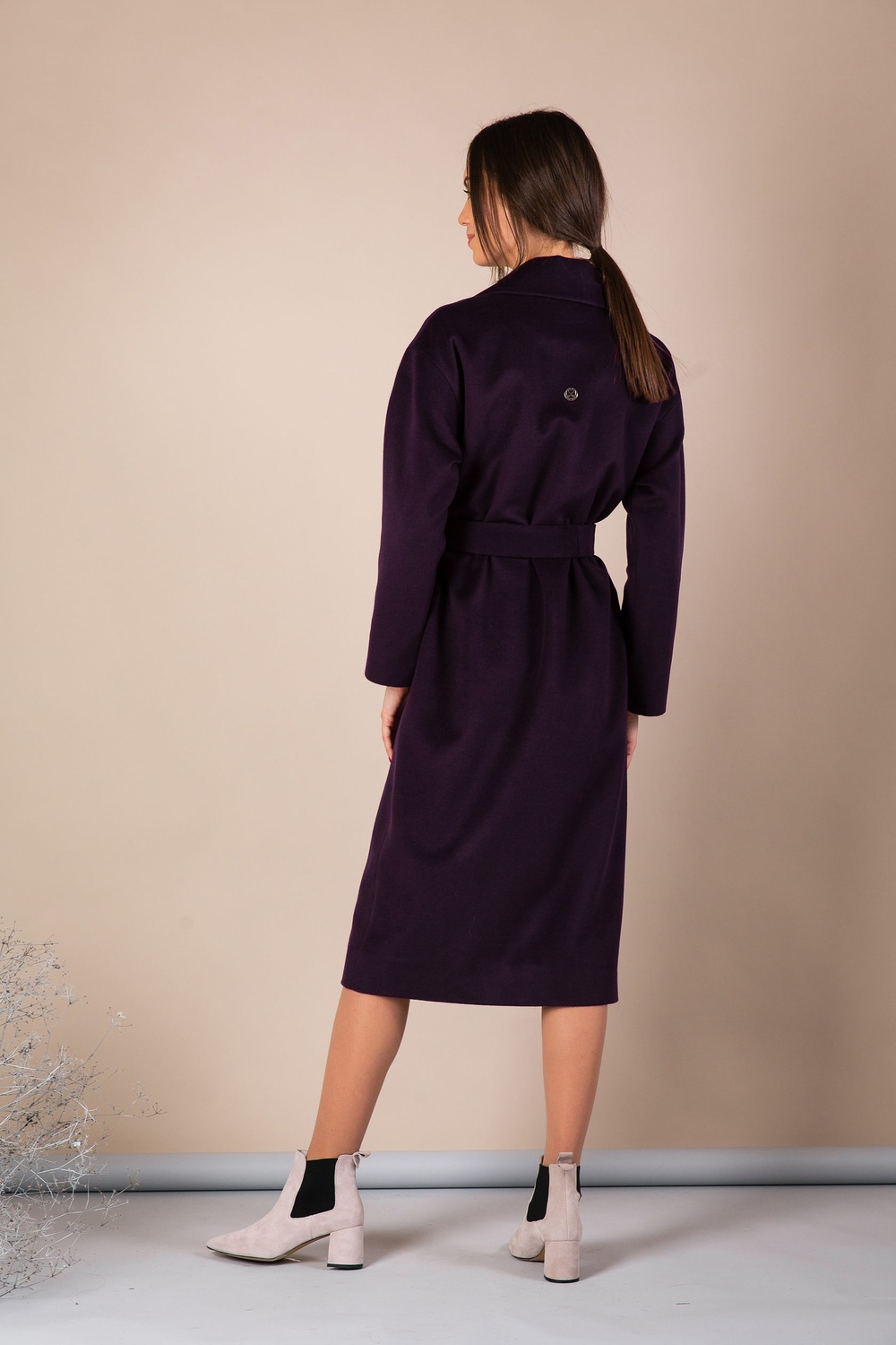 *Пальто из плотной шерсти темно-фиолетовое 093_fiolet фото
